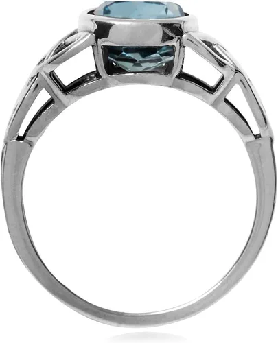 Miniatura 3 de Silvershake Anillo redondo de plata de ley 925 de 0.315 in con diseño de triquetra de triquetra