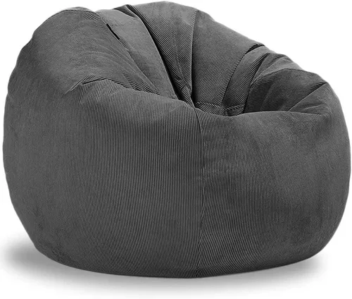 Miniatura 14 de Funda de sofá de pana para puf, puf otomano, puf grande, puff sac reclinable, asiento de esquina para el suelo, futón (color café, tamaño: 27.6 in)