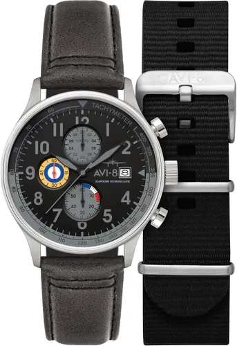 Miniatura 22 de Reloj analógico AV-4011 Hawker Hurricane, con mecanismo de cuarzo japonés, con correa de piel, de AVI-8