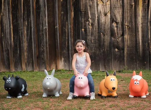 Miniatura 3 de Farm Hoppers Animales inflables que rebotan – galardonado juguete de salto de animales hinchables para niños, BPA, plástico sin látex, bomba de mano