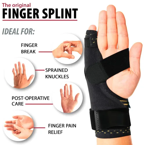 Miniatura 6 de ORTONYX Pinky Finger Splint Muñequera Inmovilizador de Muñequera – Fractura boxeadora para 4º y 5º dedo, soporte de canalón cubital, síndrome