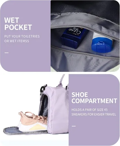 Miniatura 5 de Bolsa de lona de viaje bolsas de fin de semana para mujeres y hombres bolsa de transporte durante la noche bolsa de hospital bolsa de gimnasio