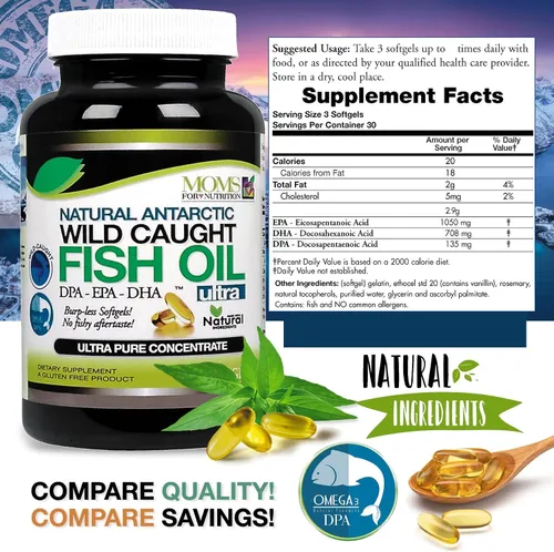 Miniatura 4 de Aceite de pescado omega 3 capturado en la naturaleza - DPA-EPA-DHA Suplemento de 2,900 miligramos