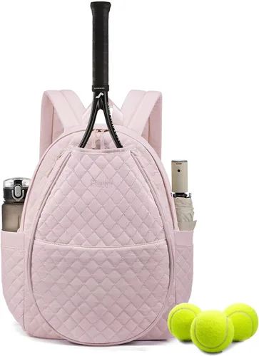 Miniatura 14 de Sucipi Bolsas de tenis para mujeres, Mochila bolsa acolchada para raqueta de tenis para raqueta de tenis, palas de pickleball, bádminton Negro
