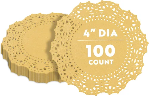 Miniatura 29 de Restaurantware Pastry Tek Blondas de Encaje de 4 x 4 Pulgadas 100 Vajilla Decorativa - Blondas de Mesa Desechables Redondas de Papel Negro
