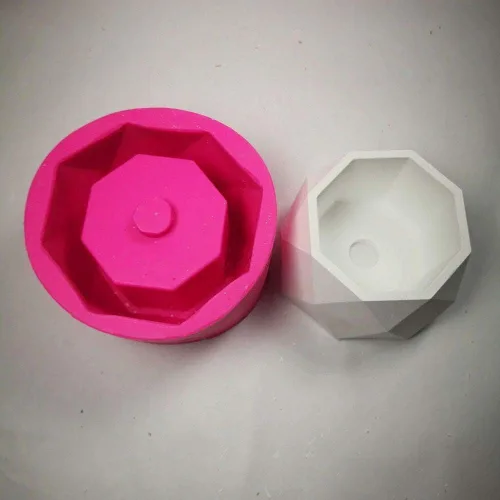 Miniatura 5 de Molde de cemento creativo de arte geométrico para maceta de plantas suculentas, molde de silicona para maceta, molde para portavelas hecho a mano