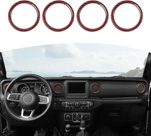 Miniatura 14 de RT-TCZ para Cubiertas de Rejillas de Aire del Tablero de Jeep Wrangler JL Vinilo Adhesivo Pegatinas Azul Bebé para Jeep Wrangler JL JLU Gladiator JT
