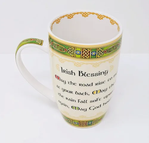 Miniatura 2 de Taza de cerámica de bendición irlandesa Elementos verdes Café Taza de té Bebidas Diseño de utensilios de cocina Presente Regalo de inauguración