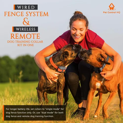 Miniatura 2 de Sistema inalámbrico para cercas para perros, entrenamiento de collar de choque eléctrico con control remoto, sistema de contención de mascotas