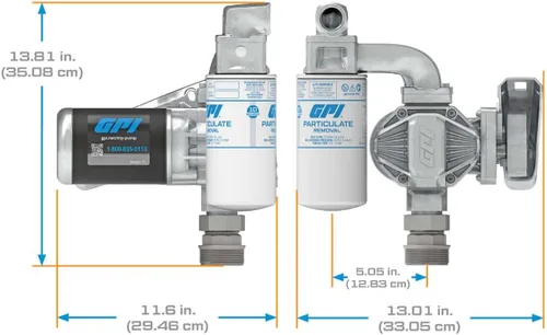 Miniatura 5 de GPI - Bomba de transferencia de combustible G20, boquilla de cierre automático con kit de filtro, 20 GPM, 12 voltios (162020-03)