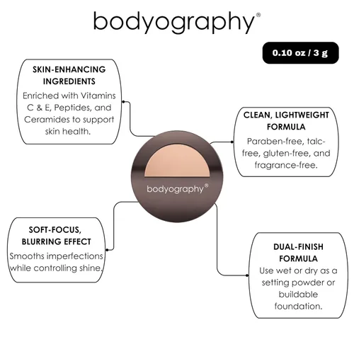 Miniatura 9 de Bodyography Every Finish - Polvo prensado microfino, medio ligero, polvo facial multiusos con ceramida 2 y dermaxyl, textura ligera y sedosa