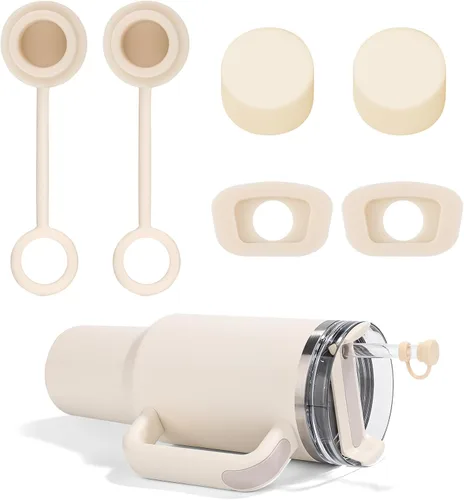 Stanley Cup 2.0 - Juego de 6 tapones de silicona a prueba de derrames, reutilizable, a prueba de derrames, con tapas de pajilla, accesorio para vaso