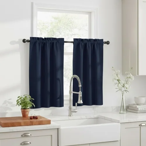 Miniatura 33 de NICETOWN Cenefas de Ventana Opacas con Aislamiento Térmico para Guardería - Paneles de Cortina con Bolsillo para Barra de Decoración del Hogar
