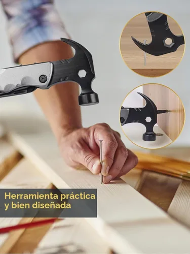 Miniatura 4 de Multiherramienta Accesorios de Camping Rellenos de Media para Hombres Regalos de Papá, 13 en 1 Herramientas Múltiples de Supervivencia Martillo
