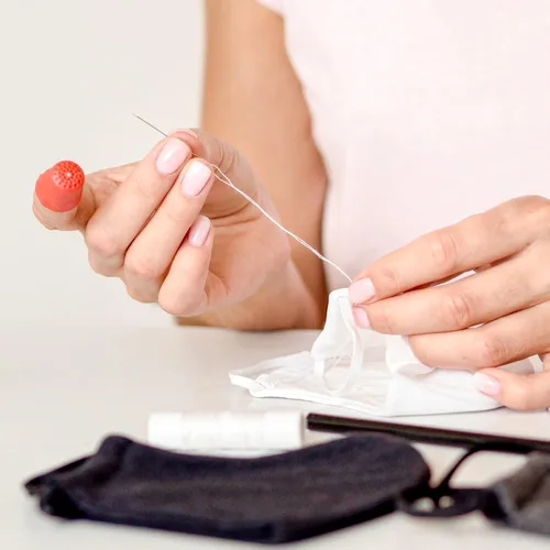 Miniatura 8 de Agujas de coser de ojo grande, 25 agujas de bordar de acero inoxidable con enhebradores de agujas, aguja de costura cruzada para coser a mano
