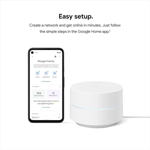 Miniatura 4 de Google WiFi AC1200 - Sistema WiFi de malla - Enrutador WiFi - Cobertura de 1500 pies cuadrados - Embalaje no minorista - Nieve
