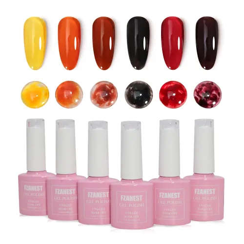 Miniatura 7 de FZANEST Juego de Esmalte de Uñas de Gel Transparente Rosa Desnudo, Kit de Esmalte de Uñas de Gel de 6 Colores, Rosa Natural Translúcido Lechoso, Kit