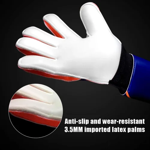 Miniatura 4 de Guantes de portero para jóvenes y adultos Guantes de fútbol de látex antideslizantes con prevención de hiperextensión de dedo y soporte de muñeca