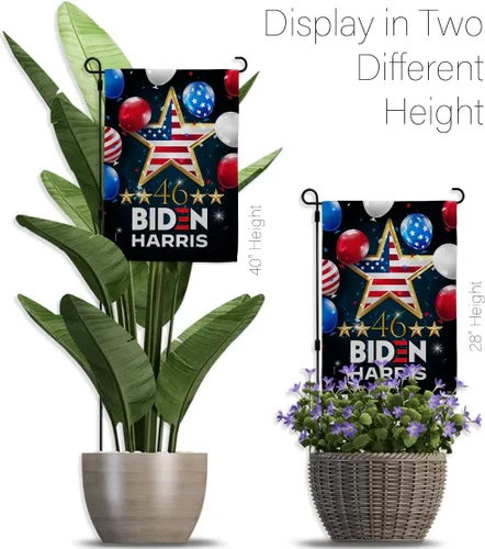 Miniatura 10 de Biden Harris Flag Juego de 46 banderas de jardín con soporte de voto patriótico, presidente demócrata, republicano, fiesta de té estadounidense