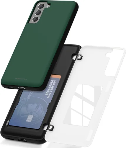 Miniatura 146 de GOOSPERY Funda tipo cartera para Samsung Galaxy S22 Ultra, [tarjetero] parachoques magnético de puerta con cierre automático, cubierta protectora