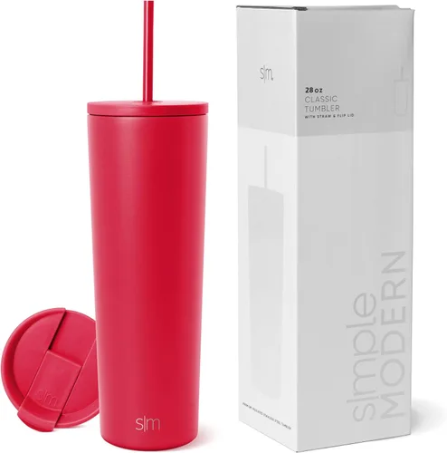 Miniatura 96 de Simple Modern- Vaso con aislamiento, c/tapa y pajilla Taza de viaje Botella de agua de ac. inox. reutilizable Unisex Colecc. Classic 24 oz