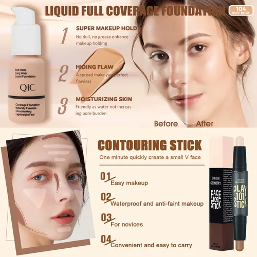 Miniatura 3 de Kit de maquillaje todo en uno para mujeres, kit completo, set de regalo de maquillaje para mujeres, adolescentes y niñas, incluye sombra de ojos