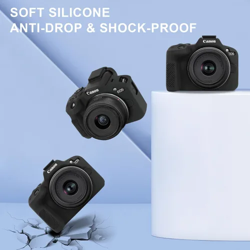 Miniatura 5 de BOVKE Funda protectora de silicona para cámara Canon EOS R50 sin espejo, funda suave para cámara Canon EOS R50, funda de video para vlogging, funda