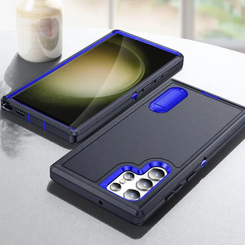 Miniatura 8 de BaHaHoues Funda para Samsung Galaxy S23+ Plus con soporte integrado, a prueba de golpes y caídas de grado militar para Galaxy S23 Plus (rojo/negro)