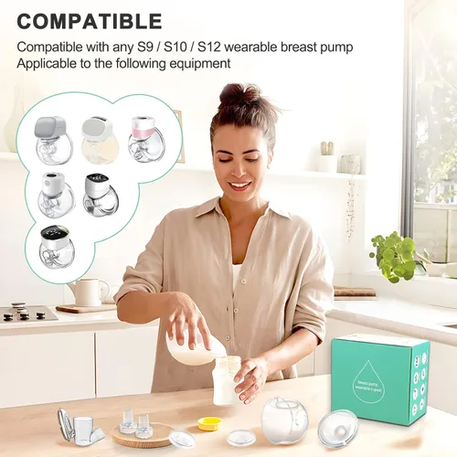 Miniatura 6 de Piezas de extractor de leche portátil, brida de copa colector de leche de 0.94 pulgadas, compatible con Momcozy/TSRETE S9/S10/S12, accesorios
