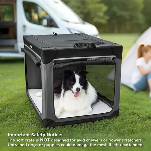 Miniatura 7 de Lesure Shown on TODAY Show - Jaula plegable suave para perros, jaula de viaje portátil de 36 pulgadas para perros grandes en interiores y Negro