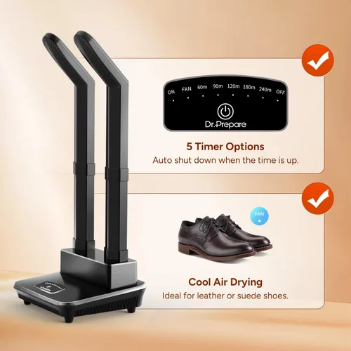 Miniatura 5 de DR.PREPARE Secador de zapatos, secador de guantes y calentador de botas con soplador de calor, secadora de botas de esquí con temporizador