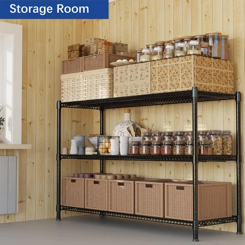 Miniatura 4 de REGILLER Estante de almacenamiento de 3 alambres ajustable y resistente, organizador de alambre de metal para lavandería, baño, cocina, despensa