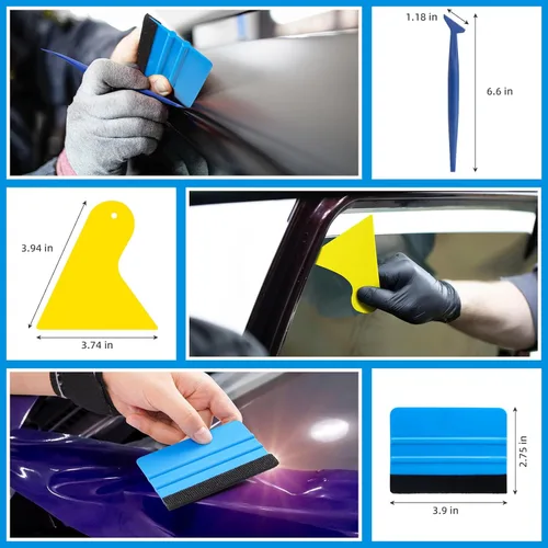 Miniatura 3 de Kit de tintado de ventana DIYSELF, kit de herramientas de envoltura de vinilo de 19 piezas, kit profesional de envoltura de auto, herramientas