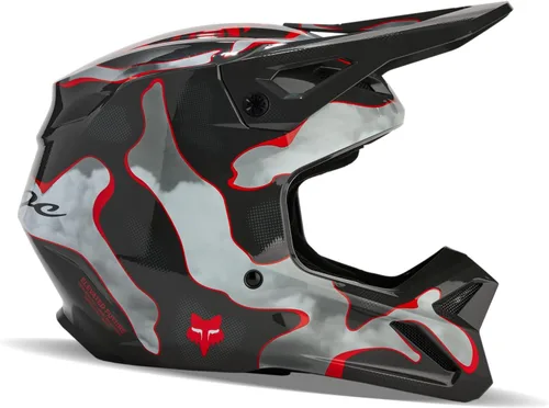 Miniatura 2 de Fox Racing Casco unisex para motocross V1, gris/rojo, talla XXL