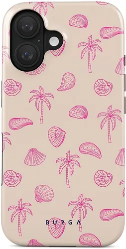 Miniatura 69 de BURGA-Funda p/teléfono compatible c/iPhone 14 Plus, carcasa rígida híbrida de 2 capas + Funda protectora de silicona, almendras latte a lunares