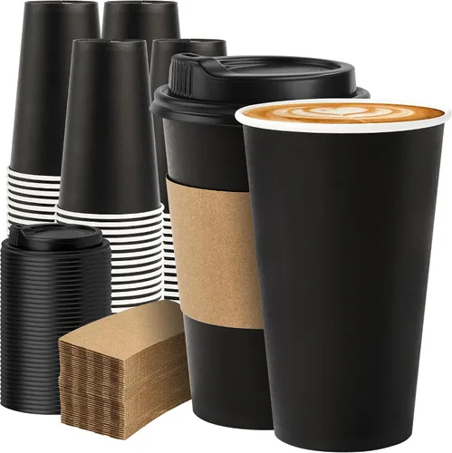 Miniatura 33 de METAPRINT 500 unidades de 12 onzas tazas de papel desechables para café, tazas de papel blancas para café caliente para cafeterías, bistrós, fiestas