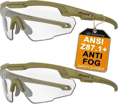 Miniatura 27 de HTS HUNTERSKY Gafas de tiro tácticas balísticas ANSI Z87+UV400 gafas protectoras Negro Claro