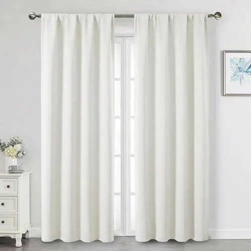 Miniatura 158 de Cortinas opacas para dormitorio, sala de estar, juego de 2 paneles de 54 pulgadas de largo, cortinas de oscurecimiento de habitación con aislamiento