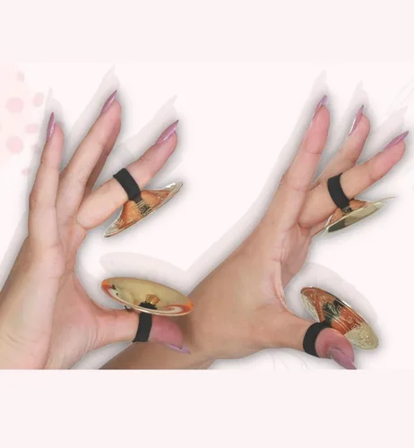 Miniatura 7 de Wevez® 2 pares de zills de dedo danza del vientre para mujer, talla única, dorado