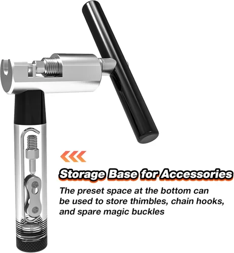 Miniatura 5 de Herramienta de cadena de bicicleta para cadenas de 6 a 12 velocidades, interruptor de cadena con base de almacenamiento, acero endurecido HRC47/49
