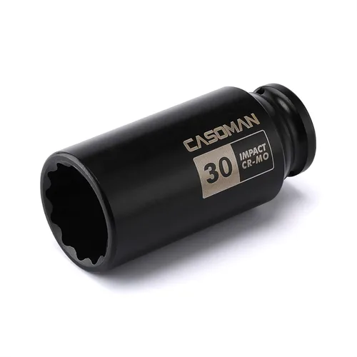 Miniatura 24 de CASOMAN Enchufe de impacto de 6 PT de 1/2" x 1.378 in de profundidad, CR-MO, 1/2 pulgada de transmisión de 6 puntos para una fácil extracción