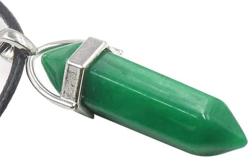 Miniatura 2 de Treely - Collar con colgante de piedras preciosas hexagonales (2 unidades), color verde
