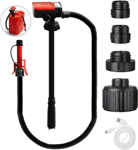 FUELIO Bomba de transferencia de combustible – Bomba de gas eléctrica de carga USB para lata de gas – Bomba de transferencia de gas alimentada por
