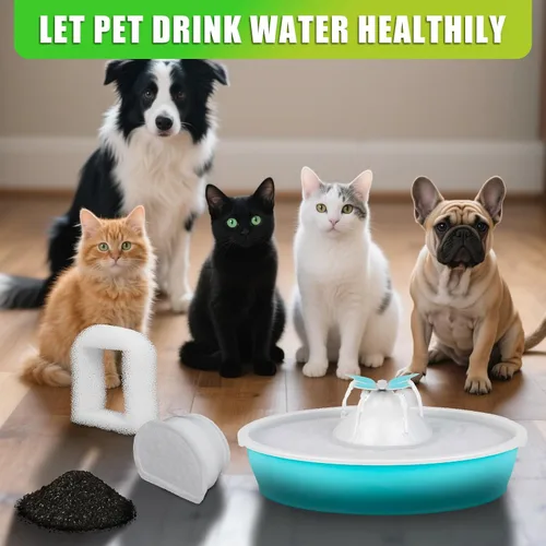Miniatura 3 de Filtros de fuente de agua de repuesto para gatos para mascotas compatibles con fuente Drinkwell Petsafe de acero inoxidable 360 Avalon, Pagoda