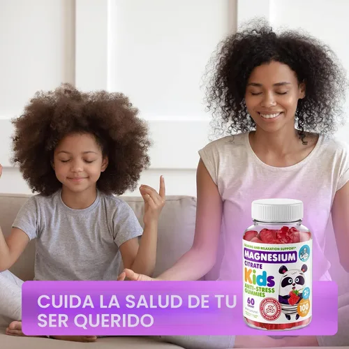 Miniatura 8 de Gomitas de magnesio para niños, sin azúcar, suplemento de gomitas de magnesio calmantes para niños, masticables calmantes de magnesio sin azúcar