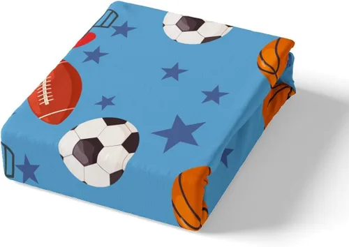 Miniatura 5 de Feelyou Juego de sábanas ajustables de fútbol con temática deportiva, juego de sábanas de baloncesto, juego de sábanas ajustables, juegos de pelota