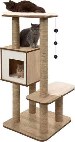 Miniatura 10 de Árbol para gatos Vesper, base alta, nogal, 52045