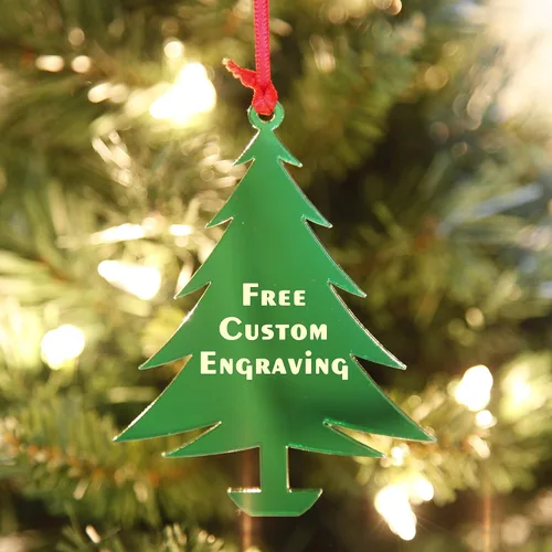Miniatura 5 de Adornos de Navidad personalizados de copo de nieve para 2025 - Decoraciones de Navidad grabadas personalizadas para árbol, acrílico dorado espejado