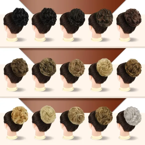 Miniatura 6 de SOFEIYAN Pinza de Gancho Moño Desordenado de Cabello Sintéticico, Cabello Ondulado y Rizado, Pinza de Cabello en Gancho, Chignon, Cola de Caballo