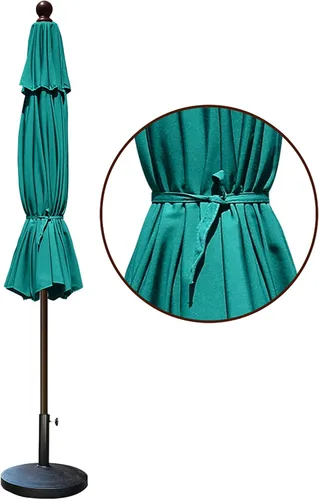 Miniatura 9 de EliteShade USA sombrilla de 9 pies para patio, sombrilla de mesa para exteriores con ventilación, no se decolora en 10 años, color teja Verde azulado